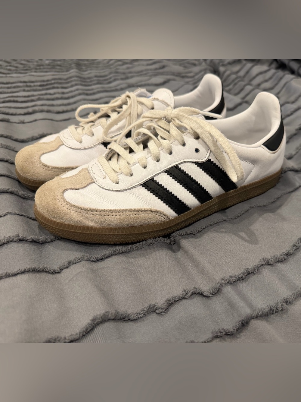 Adidas Samba White/Black Leather Sneakers